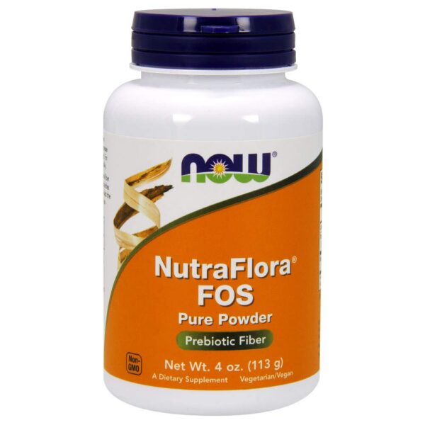 Paquete NOW Nutra Flora Fos 4 onzas oferta 2 unidades