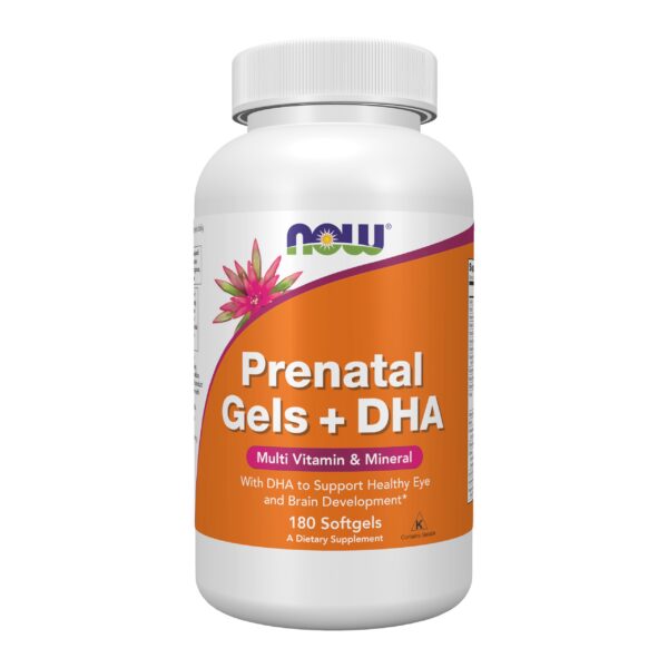 NOW prenatal gel capsulas blandas con DHA y aceite de borraja
