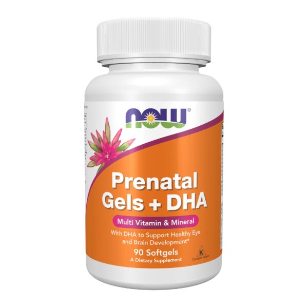 Frente de NOW Prenatal Gels + DHA