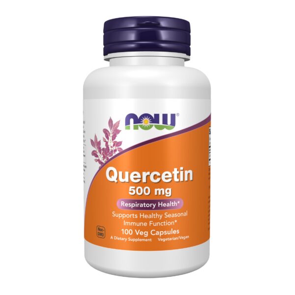 Frente de NOW Quercetin 500 mg cápsulas veganas