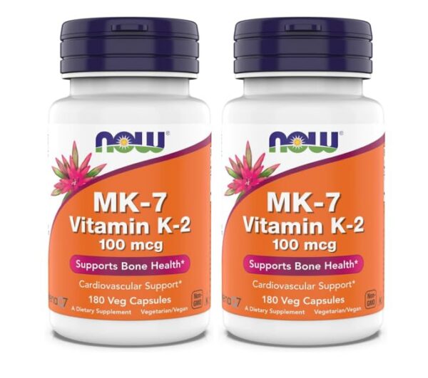 NOW Supplements MK-7 frasco y etiqueta