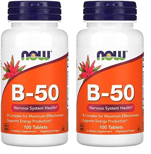 Frontal de NOW Supplements Vitamin B-50 mg 100 tabletas