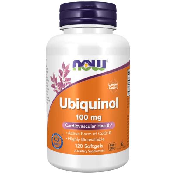 Frente de envase NOW ubiquinol 100 mg