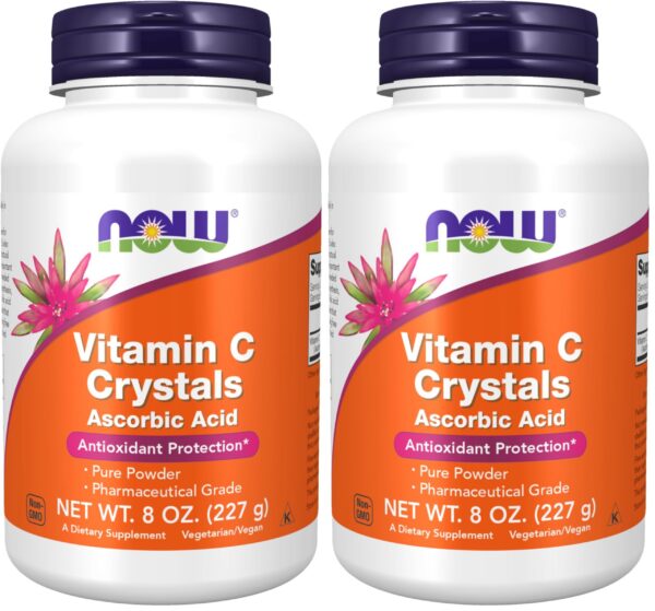 Frasco de NOW Vitamin C Crystal Powder