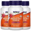 Frasco NOW Vitamin D-3 con etiqueta frontal