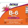 NOW Vitamina B-6 etiqueta nutrimental