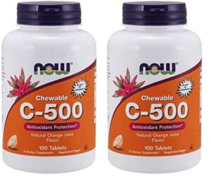 Version 1.0.0 NOW Vitamina C-500 pastillas masticables sabor naranja