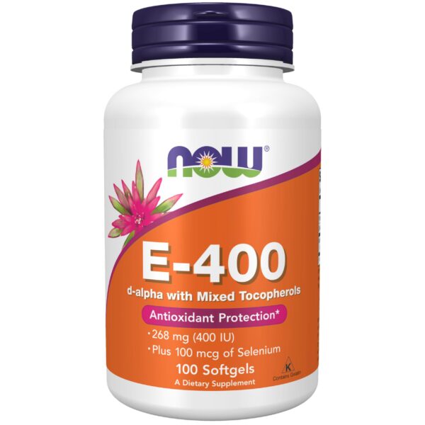 NOW vitamin E 400 UI tocoferoles 100 softgeles