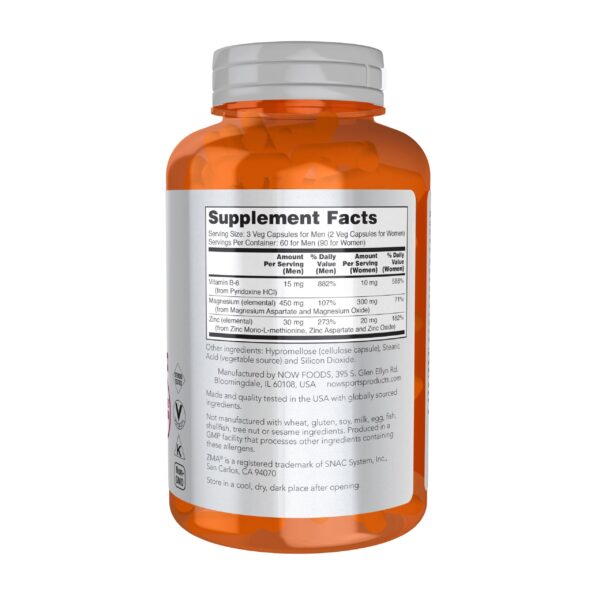 Vista lateral de envase ZMA NOW