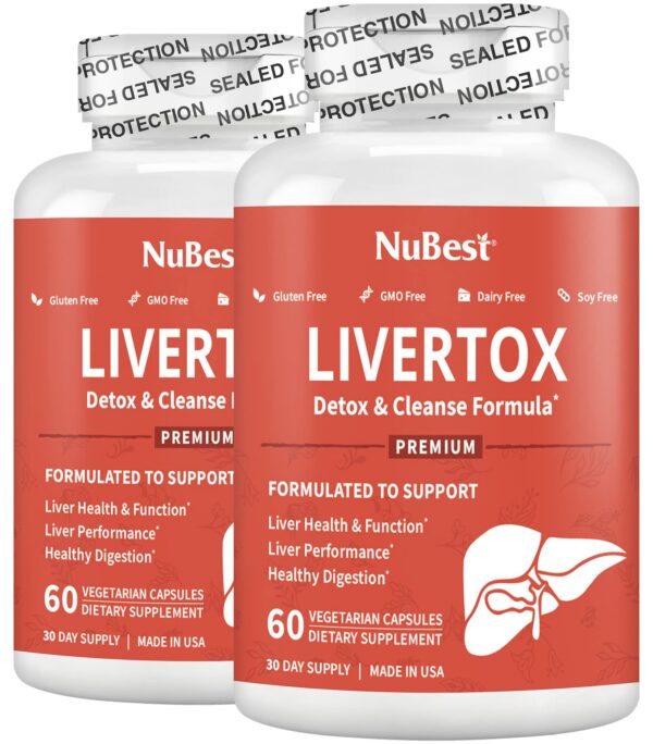 Paquete NuBest suplemento limpieza y reparación de hígado 60 cápsulas