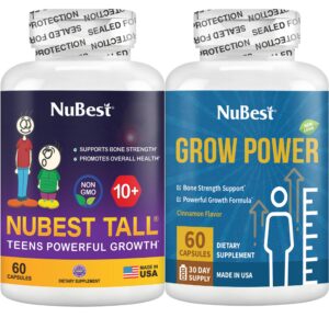 NuBest Tall 10+ y Grow Power packaging y etiqueta