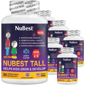 Frente del envase NuBest Tall Kids con formas de animal
