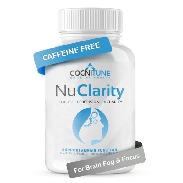 Envase suplemento nootrópico NuClarity para claridad mental