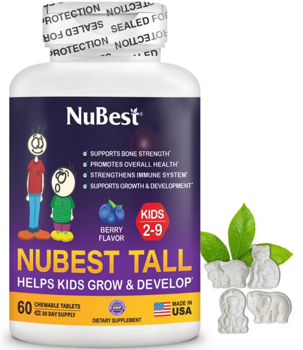 Tabletas masticables NuBest Tall Kids sabor berry