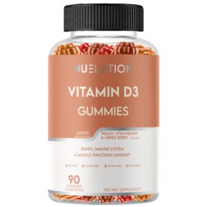 NUELATION gomitas vitamina D3 2000 UI adulto, 90 unidades