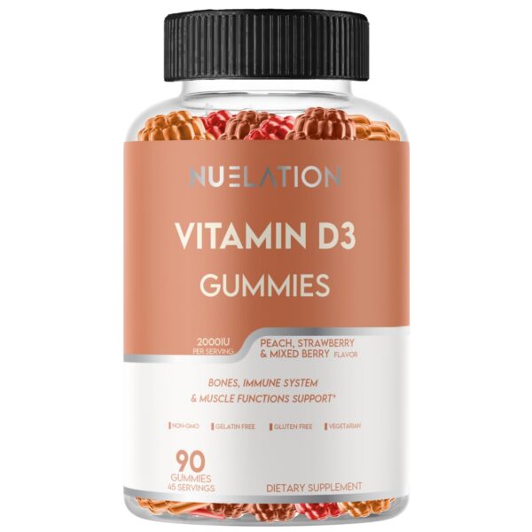 NUELATION gomitas vitamina D3 2000 UI adulto, 90 unidades