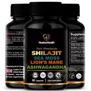 NUETONHEALTH cápsulas veganas Shilajit para vitalidad y energía