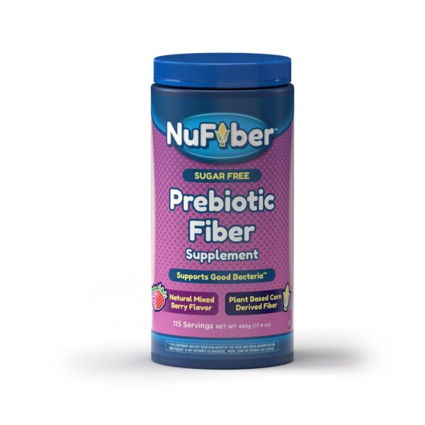 NuFiber suplemento de fibra prebiótico sabor frutos del bosque