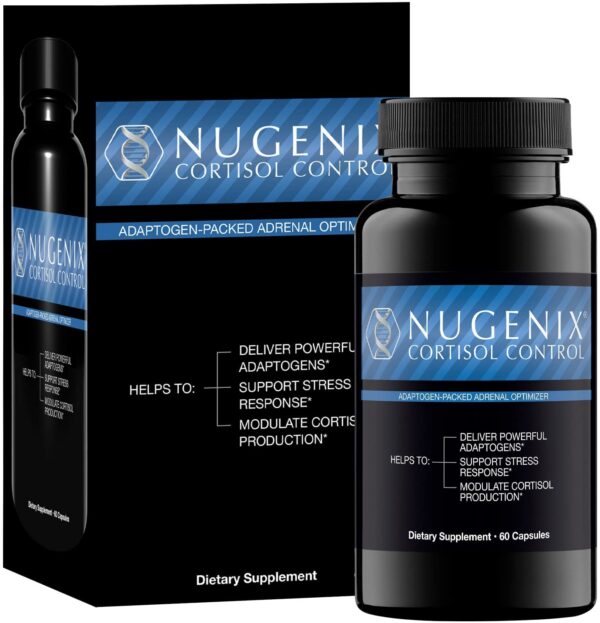 Etiqueta Nugenix Cortisol Control en botella