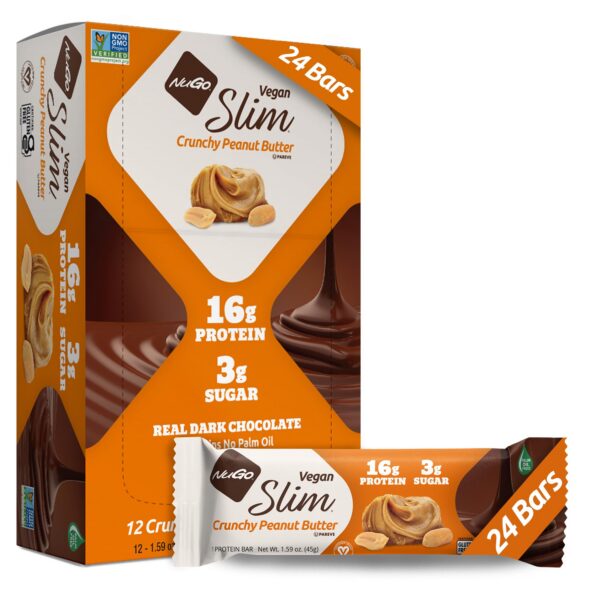 Barra NuGo Slim chocolate oscuro frente