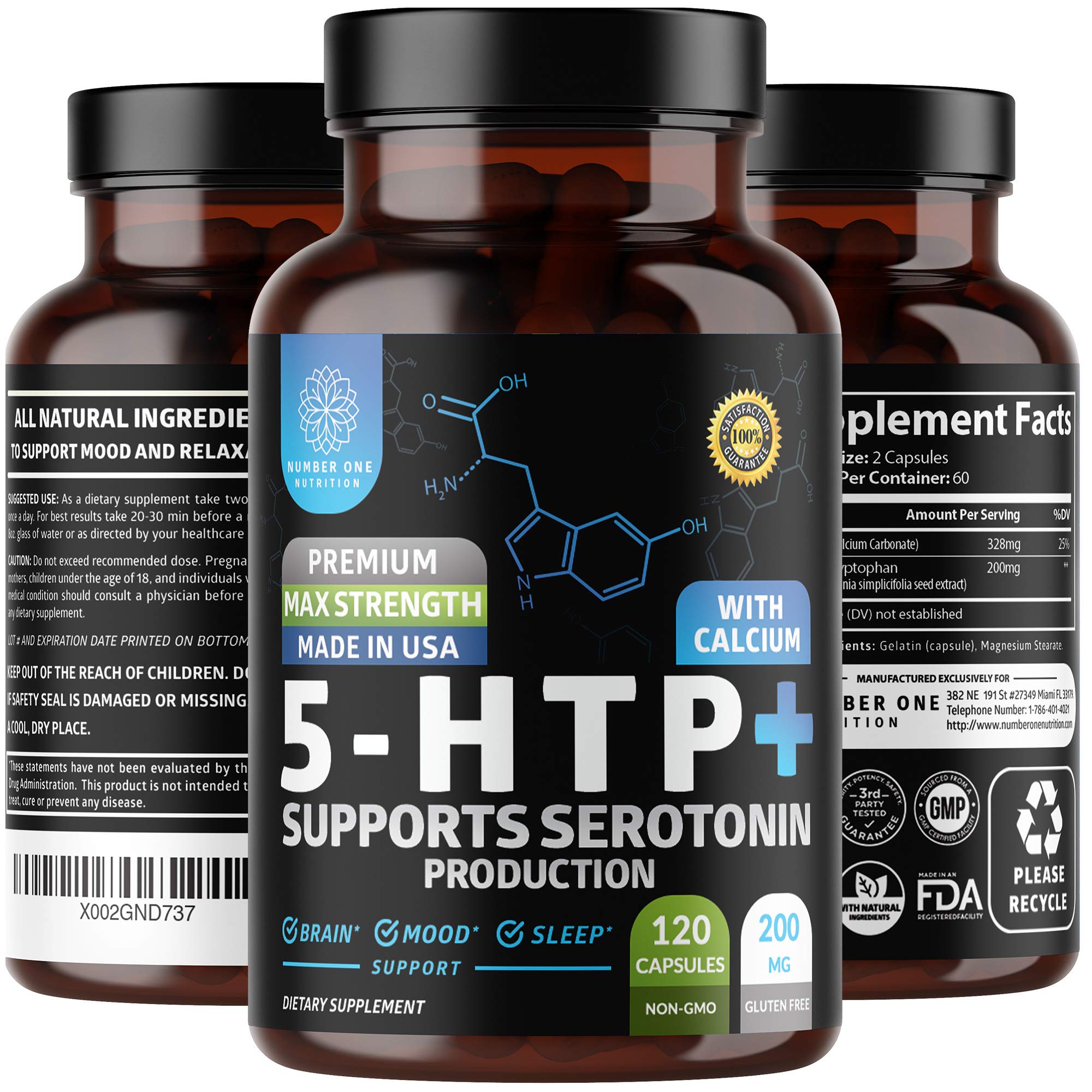Number One Nutrition 5-HTP, 200 mg