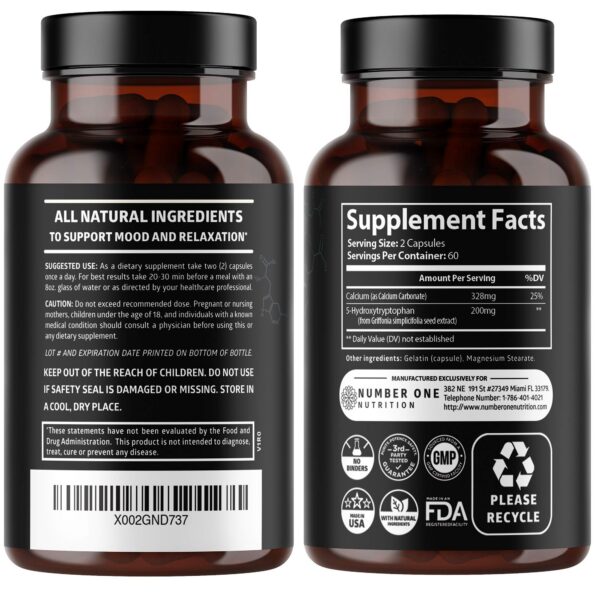 Etiqueta Number One Nutrition 5-HTP 200 mg