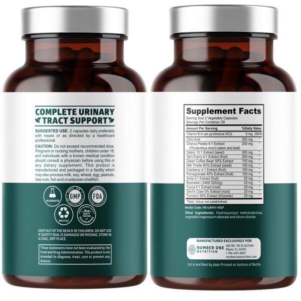 Etiqueta trasera del paquete Uric Acid Bundle