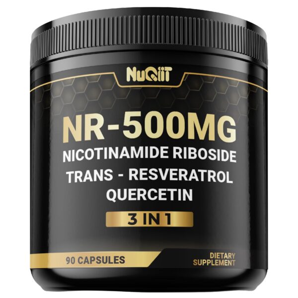Frasco NUQIIT NAD+ cápsulas y etiqueta