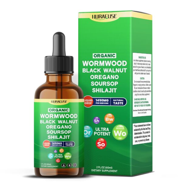 Version 1.0.0 NURAFUSE gotas líquidas ajenjo orgánico frasco 2 onzas