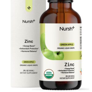 Frasco de Nursh+ zinc líquido orgánico de 2 oz