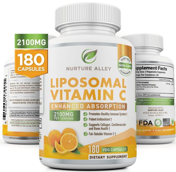 Version 1.0.0 NURTURE ALLEY vitamina C liposomal 2100 mg 180 cápsulas vegetales