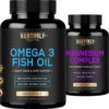 Frente de la botella NURTURLY Magnesium Complex y Omega 3