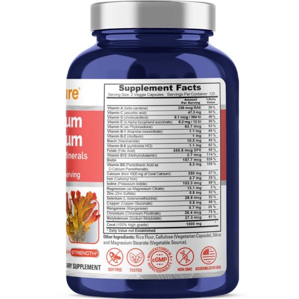 Etiqueta frontal de Coral Calcium