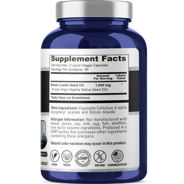 Capsulas blandas de aceite de semilla negra