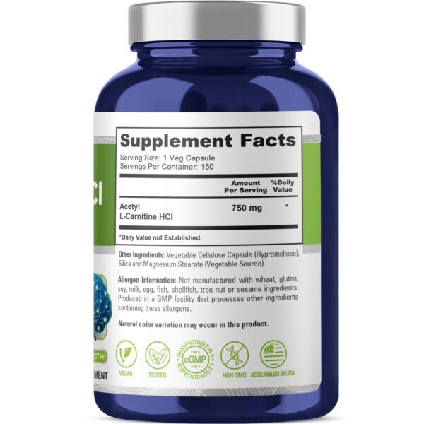 Cápsulas vegetales acetil L-carnitina NusaPure