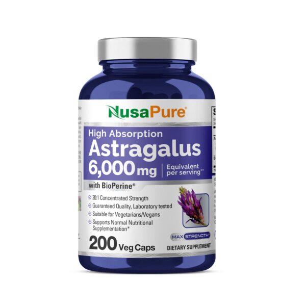 Version 1.0.0 NusaPure Astrágalo 6000 mg botella frontal 200 cápsulas vegetales
