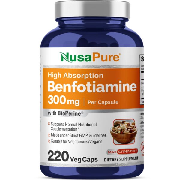 NusaPure Benfotiamina 300mg frasco 220 capsulas veganas