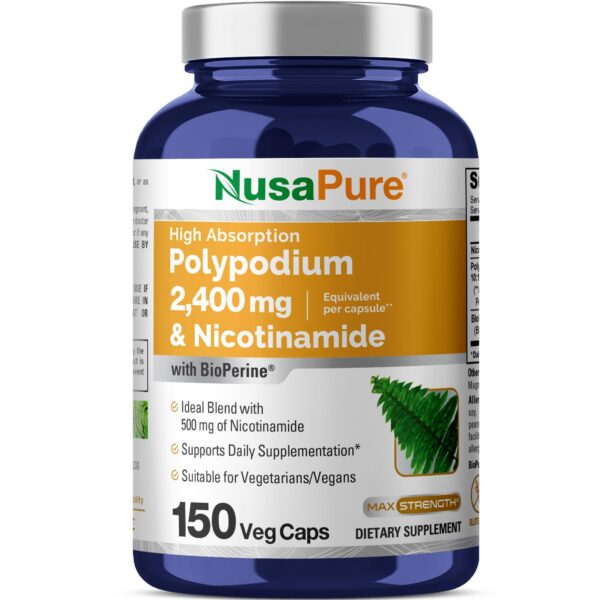 NusaPure cápsulas veganas Nicotinamida y Polypodium Leucotomos