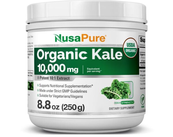 Frasco de kale orgánico NusaPure