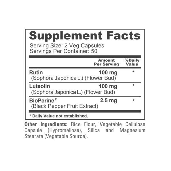 Frasco de NusaPure Luteolin Complex con Rutina en estante