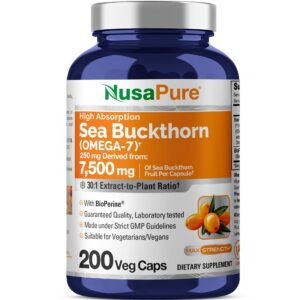 Frente de la botella NusaPure Sea Buckthorn Omega-7
