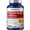 NusaPure Vitamina B12 5000mcg 150 cápsulas vegetales botella