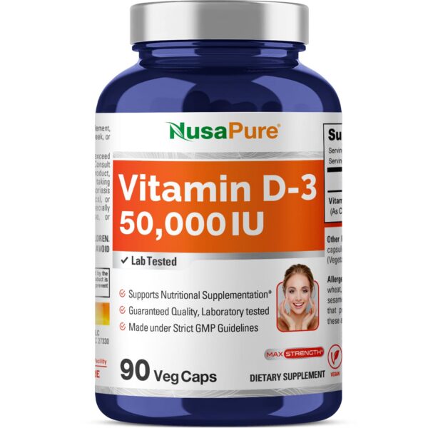 NusaPure Vitamina D3 50000 UI 90 cápsulas veganas