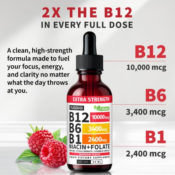 Version 1.0.0 Etiqueta frontal NUSAVA B12 líquido