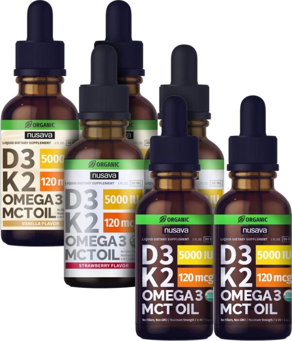 NUSAVA D3 K2 gotas liquidas organicas etiqueta frontal