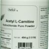 Frente del frasco NuSci acetil L-carnitina polvo