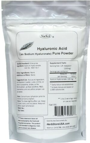 NuSci Hyaluronic Acid polvo frontal