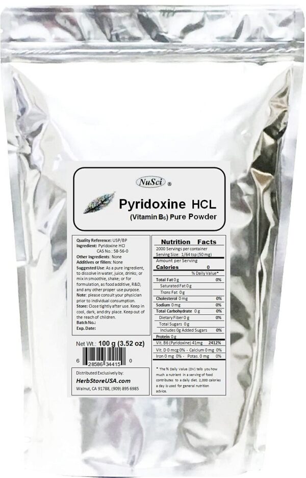 Version 1.0.0 Etiqueta del producto NuSci Pyridoxine HCl Vitamina B6