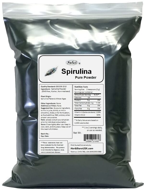 Version 1.0.0 Polvo de espirulina NuSci puro natural 500 gramos superalimento