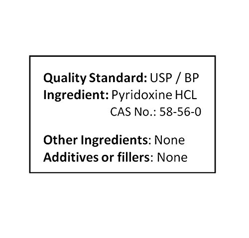 Frasco NuSci piridoxina HCl B6 detalle de etiqueta